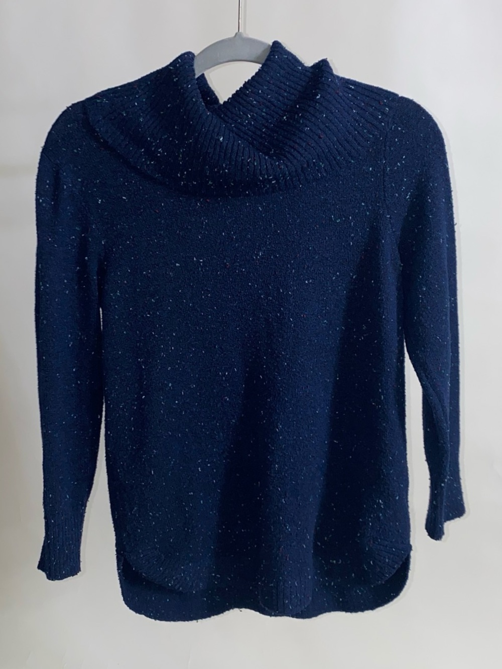 St. John's Bay Navy Speckled Cowl Neck Sweater